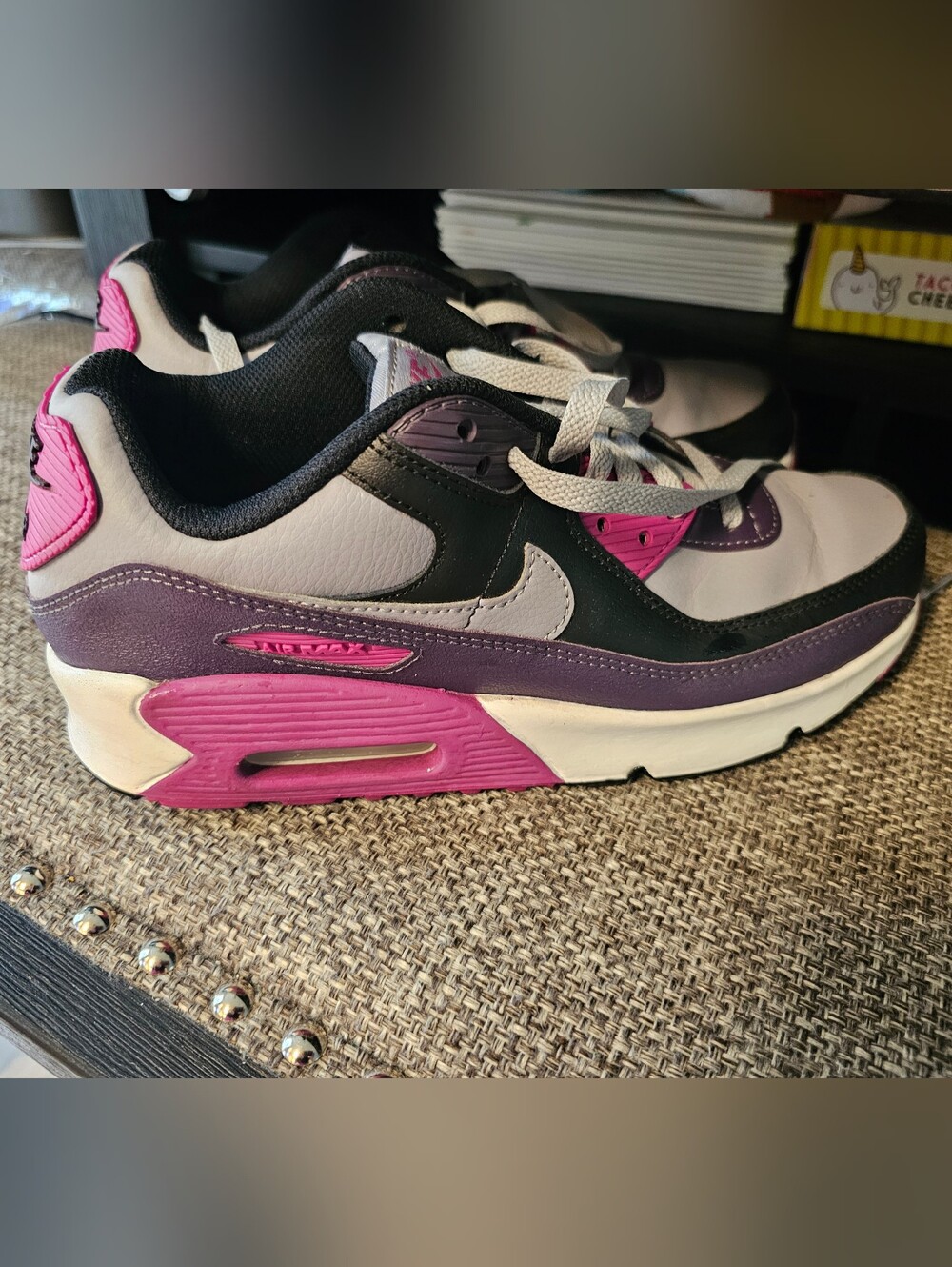 Nike Air Max Women's White Black Purple Pink Athletic Sneakers